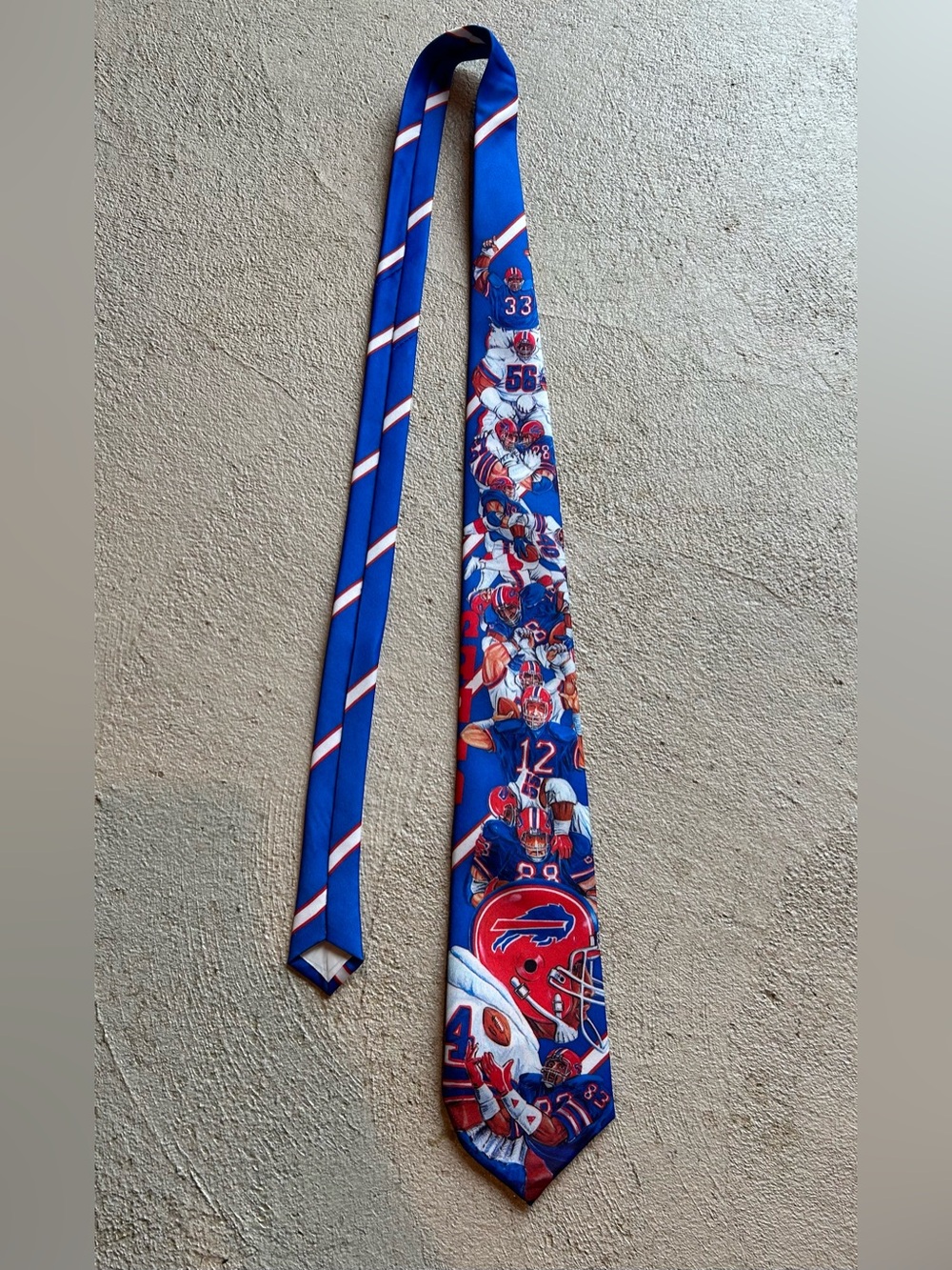 Vintage 1990 Buffalo Bills Ralph Marlin Tie, Made in USA, New Old Stock